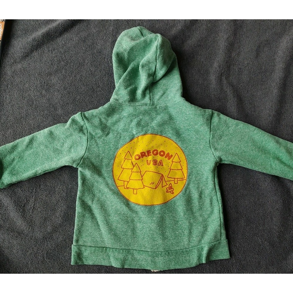 Oregon USA Hoodie Sweatshirt Youth Kids Size 4 Zip Fleece Heathered Green Jacket